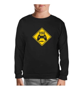 Gamer Zone Siyah Çocuk Sweatshirt