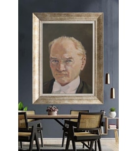 Gümüş Çerçeveli Atatürk Tablo ds95
