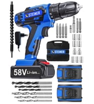 Steiner Alman V-tech 58 V 5 Ah Çelik Motor Çelik Şanzuman Darbeli Şarjlı Çift Akülü Vidalama Matkap