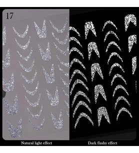 3D Reflektif efekt nail art sticker  model - 17 (55881- 17)
