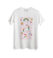 Unicorn Dijital Baskılı Beyaz Tshirt