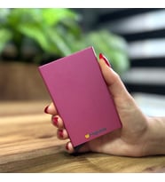 Mekanizmalı Kartlık Rfid Korumalı Alüminyum Otomatik Mekanizmalı Kredi Kartlık Renkli Mat Pembe