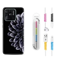 Xiaomi Poco X3 Pro M4 Pro X4 Pro C40 10C Kılıf Kablo Koruma Spiral Silikon Çiçekler 1639