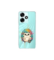 Infinix Hot 30 ile Uyumlu Splash Kirpi Tasarımlı Şeffaf Silikon Kılıf