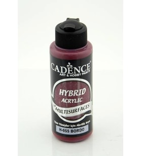 Cadence Hybrid Multisurface Akrilik Boya 120 ml. H-055 BORDO 