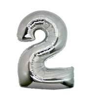 Folyo Balon Rakam 2 Yaş Gümüş 26 inç 66 Cm