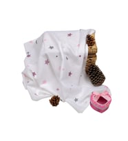 Sema Bebe Sema Baby Çok Amaçlı Müslin Örtü 100x80 cm - Pembe Yıldız 8682476853124