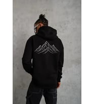Erkek Nihilist Penguen Özel Tasarım Oversize Kapüşonlu Sweatshirt - Siyah