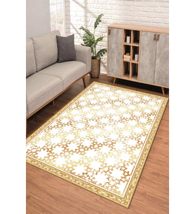 Dijital Kaymaz Taban Yıkanabilir Renkli Salon Halısı Mutfak Halısı Yolluk ND-SD-1110 (Gold)