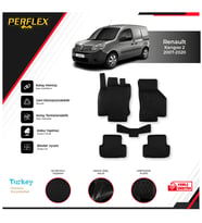 Renault Kangoo 2 2007-2020 3D Havuzlu Paspas (Siyah - Beyaz)