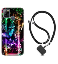 INFINIX Smart 4 5 6 Zero 8 S5 Pro Kılıf Boyun Askılı Silikon Butterfly Neon 1684