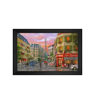 Manzara Temalı Kanvas Tablo 80 x 110 cm Siyah Çerçeve