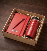 Kişiye Özel Geometrik Termos & Defter & Touchpen Kalem Hediye Seti