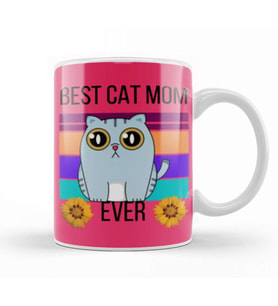 Cat Mom Mothers Day Gifts Best CAT MOM ever Funny gifts Kupa Bardak Porselen
