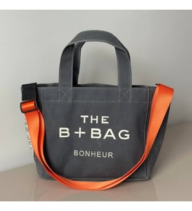 The B+Bag Bonhèur El ve Omuz Çantası Mumlu Kanvas Çanta (gri)
