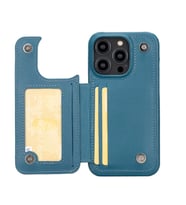 Bouletta Apple iPhone 14 Pro Uyumlu Deri Kılıf UBW BRN4EF (Mavi)
