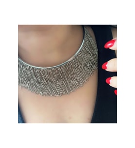 MARKA MODEL DORİKA SALLANTILI CHOKER KOLYE ACR7647 (Gümüş)