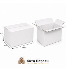 40x60x40 cm Dayanıklı Çeyiz Taşıma Kolisi-Beyaz (10 ADET)