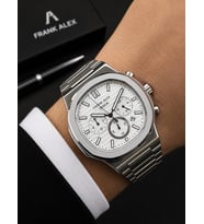 Frank Alex Design Erkek Kol Saati Çelik Kordon Takvimli Kadran Şık Premium 2 Yıl Garantili E07275.1