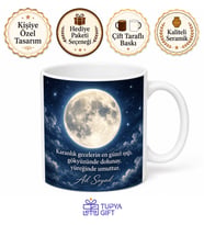 Dolunay Temalı Özel Tasarım Baskılı Kupa Bardak Hediye Porselen Mug