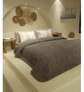 Koza Home Twin Battaniye Soft Pamuklu Çift Kişilik Battaniye Kahve Mavi 200 x 220 5021A