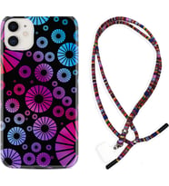 Apple iPhone 11 12 13 Mini Kılıf Boyun Asklı Rasta Silikon Daireler 1751