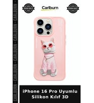 iPhone 16 Pro Uyumlu Silikon Kılıf 3D Tasarım Seçenek Zincirli