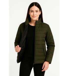 Bomber Mont Ceket – Su İtici Kumaş, Kapitone Astarlı, Fermuarlı, Kışlık - Haki