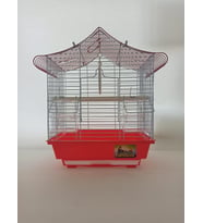 Qh Kuş Kafes Üçgen Çatılı 28x22x39 Kırmızı Muhabbet Kanarya