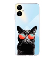 PrintiFy Tecno Camon 19 Neo ile Uyumlu 1mm Slim Fit Kedi 3 050d Baskılı Şeffaf  Kılıf