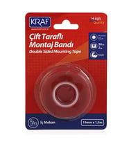 Kraf Çift Taraflı Montaj Bantı İç Mekan 19 mm x 1,5 mt 