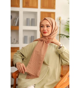 Cappucino Siyane Scarf Su Damlası Desen Şal