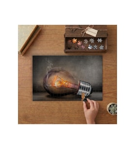Kırık Ampul Tasarımı 240 parça Ahşap Puzzle Ahşap Kutuda MP03976