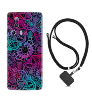 Xiaomi Mi 13 Lite Kılıf Silikon Boyun Askılı İpli Desenli Silikon Colurful Mandala 1667