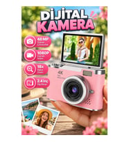 48 MP Dijital Vlog Kamera – 2.4 İnç Flip Ekran 18x Dijital Zoom 1080P Video