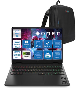 Hp Omen 16-AM0037NT Intel Core Ultra 5 225H 80GB Ddr5 512GB SSD RTX5060 8gb Gddr7 Windows 11 Home 16 Inç Wuxga (1920X1200) 144Hz 300NITS IPS Taşınabilir Bilgisayar C39JBEAH37 + Zetta Çanta