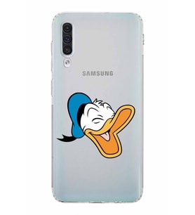 Samsung Galaxy A50s  Kamera Korumalı  Kapak Donald Duck Tasarımlı  Şeffaf Kılıf