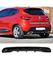Renault Clio 4 Difüzör Parlak Siyah Egzoz Görünüm 2012 2013 2014 2015 2016 Arka-difizör-bodykit-ek