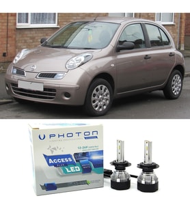 Nissan Micra Led Xenon Uzun + Kısa Far Ampulü H4 Access Yeni Seri Beyaz 2003-2010