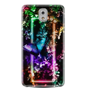 Samsung Note 3 4 5 8 9 20 Ultra 10 Lite Kılıf Desenli Silikon Butterfly Neon 1684