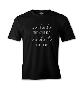 Yoga - Exhale the Fear Siyah Erkek Tshirt