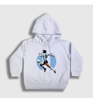 Presmono Unisex Çocuk Beyaz Futbol Run Maradona Kapüşonlu Sweatshirt 51319tt