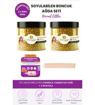 Smoothly 2 Adet Gold Premium Soyulabilen Boncuk Ağda 600g+Karınca Yumurta Yağ + Spatula - Yedek Set
