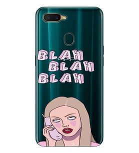 Oppo A5S/AX7/A12 Uyumlu Blah Blah Blah Mean Girls Desenli Şeffaf Telefon Kılıfı
