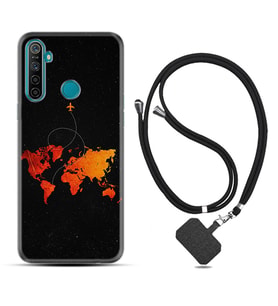 Realme 5i 5 Pro 6i 7 Pro 8 Kılıf Boyun Askılı Silikon İz Bırakan Uçak 1778