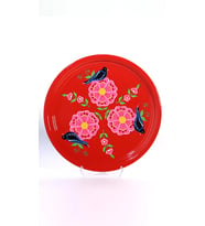 Tepsi Kırmızı Kuşlu (33 Cm)