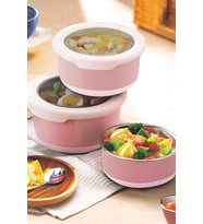 Yuvarlak Saklama Kabı 2000 Ml Pembe Vp-937, Pembe