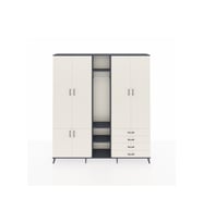 Arges Gardrop 14 Raflı 4 Çekmeceli Tek Askılı 220x30x243 Antrasit-Aytaşı