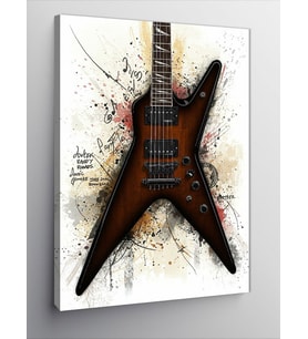 Kanvas Tablo Kahverengi Elektro Gitar