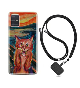 Samsung a71 A72 A73 A7 A9 2018 C7 C9 Kılıf Boyun Askılı Silikon Tablo Cat 1788